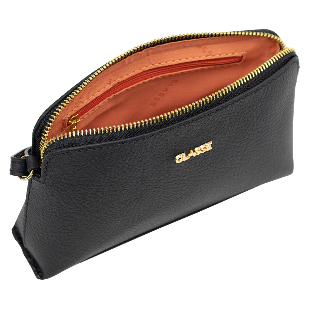 Bolsa Crossbody de Couro Bowling - Preta