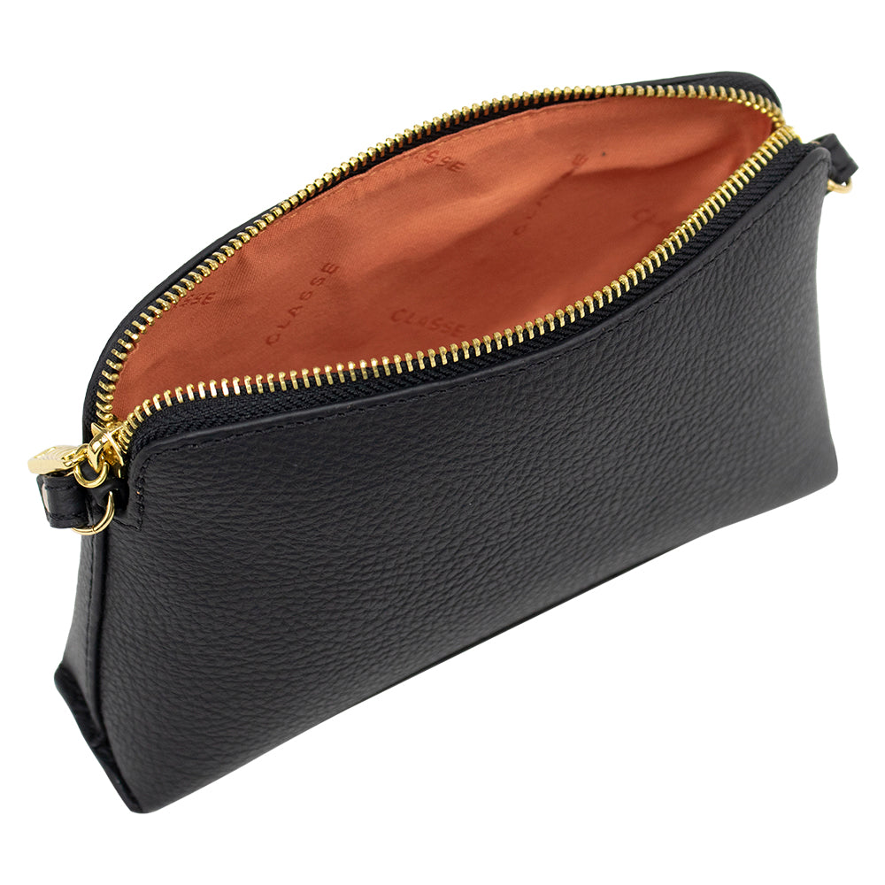 Bolsa Crossbody de Couro Bowling - Preta