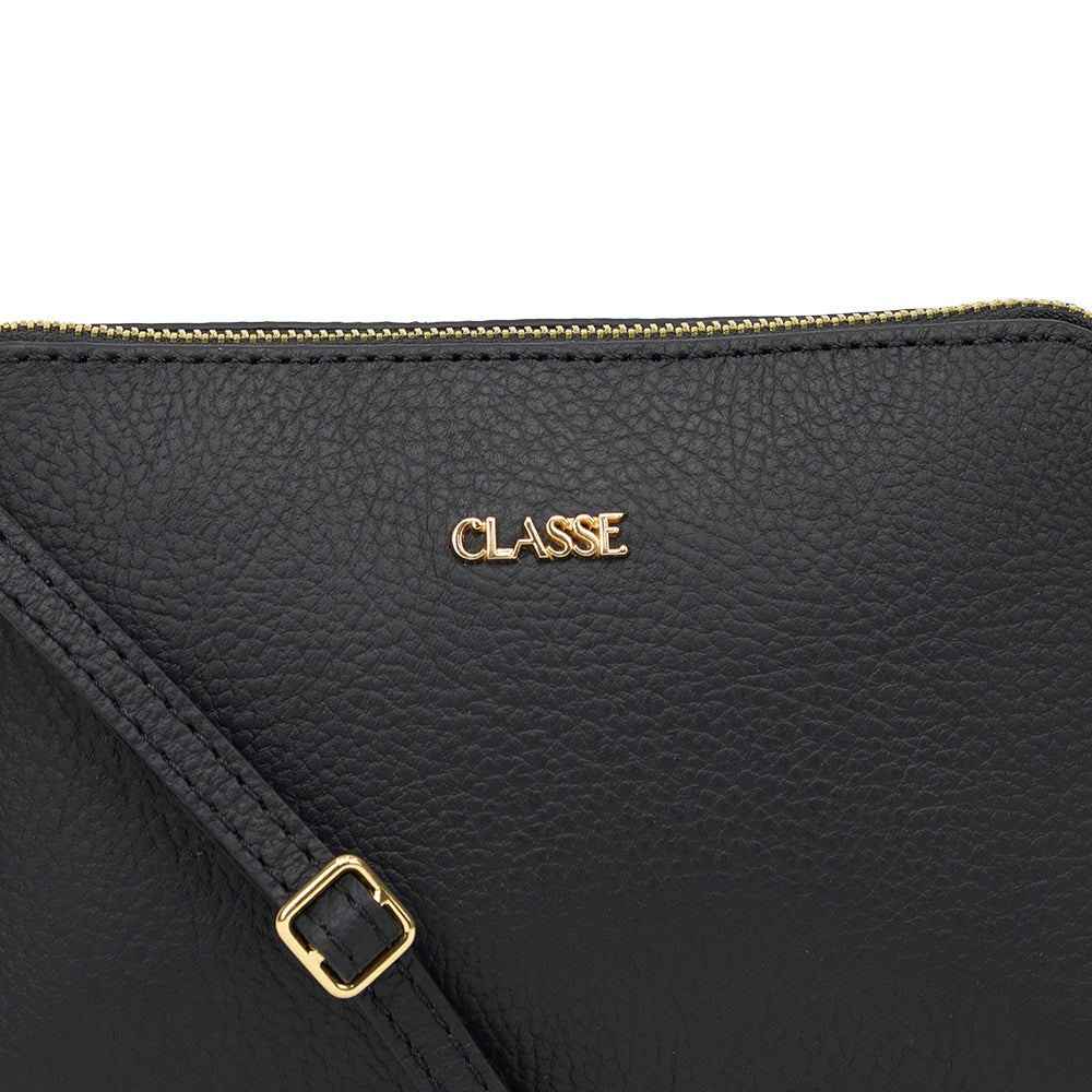 Bolsa Crossbody de Couro Bowling - Preta
