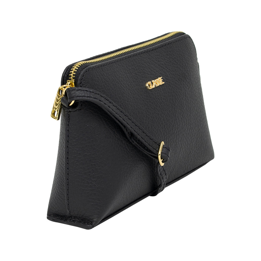 Bolsa Crossbody de Couro Bowling - Preta