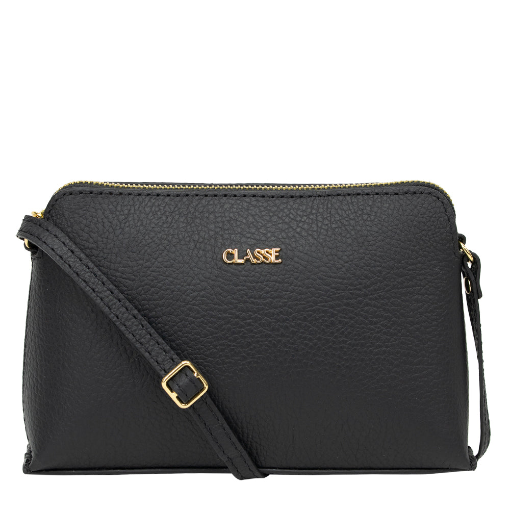Bolsa Crossbody de Couro Bowling - Preta