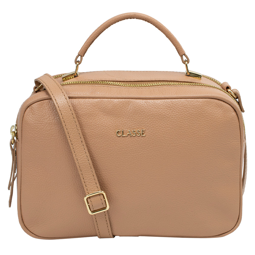 Bolsa Camera Bag Sofia Couro Liso - Tan