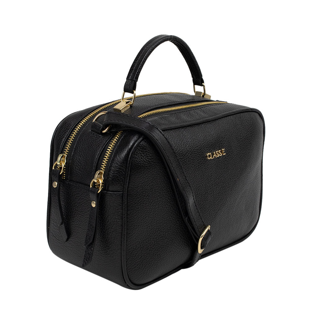 Câmera Bag Sofia Couro Liso - Preta