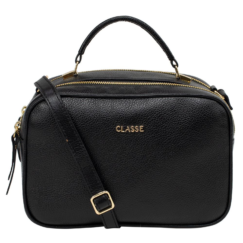Câmera Bag Sofia Couro Liso - Preta