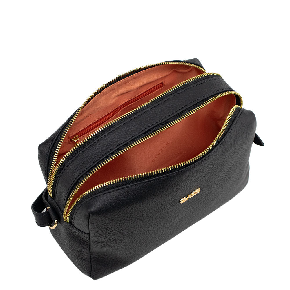 Bolsa Crossbody de Couro Jade - Preta