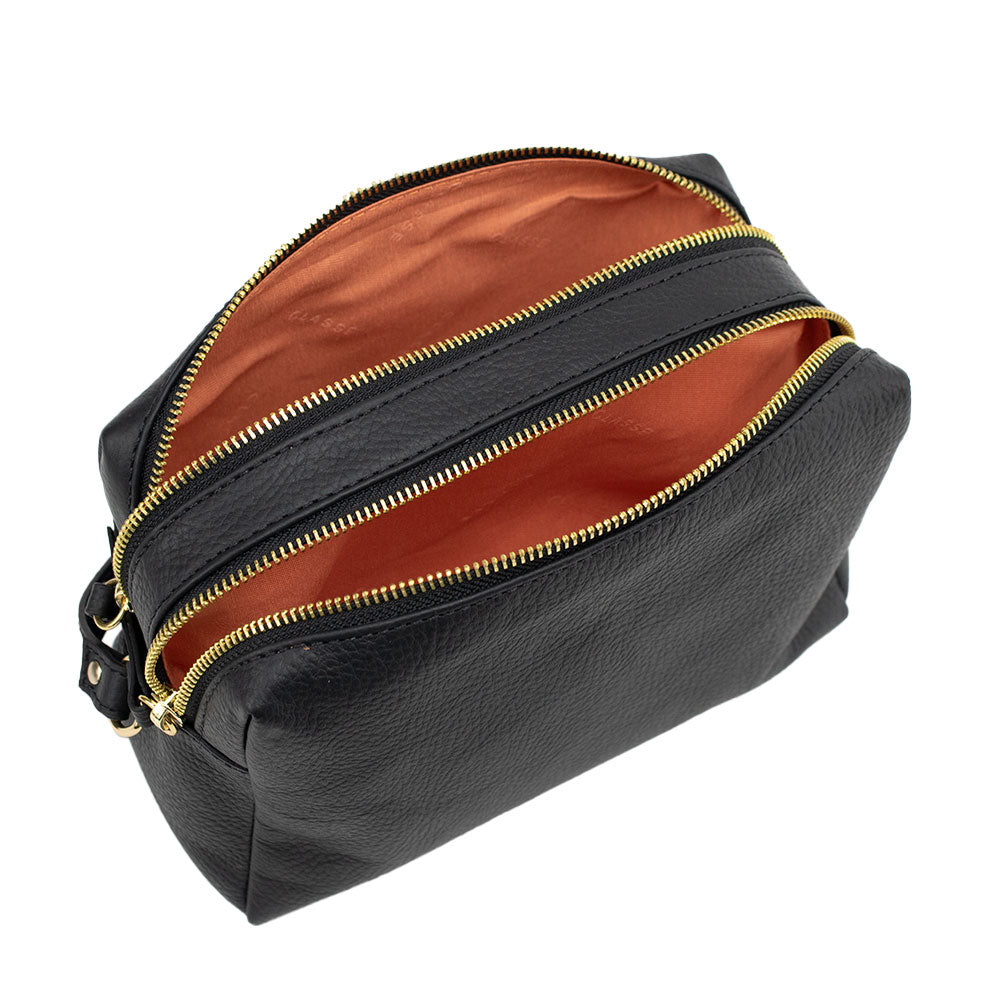 Bolsa Crossbody de Couro Jade - Preta