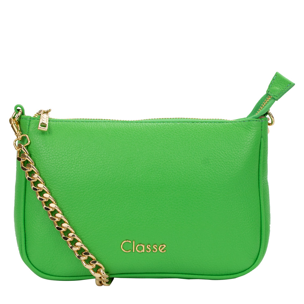 Bolsa Crossbody de Couro Clarita - Verde Tropical