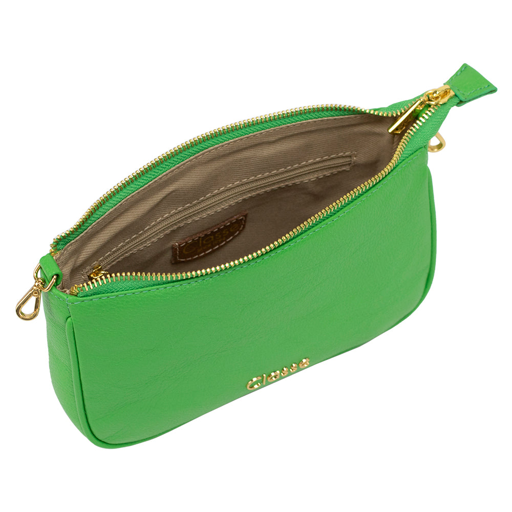 Bolsa Crossbody de Couro Clarita - Verde Tropical