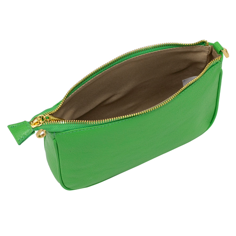 Bolsa Crossbody de Couro Clarita - Verde Tropical