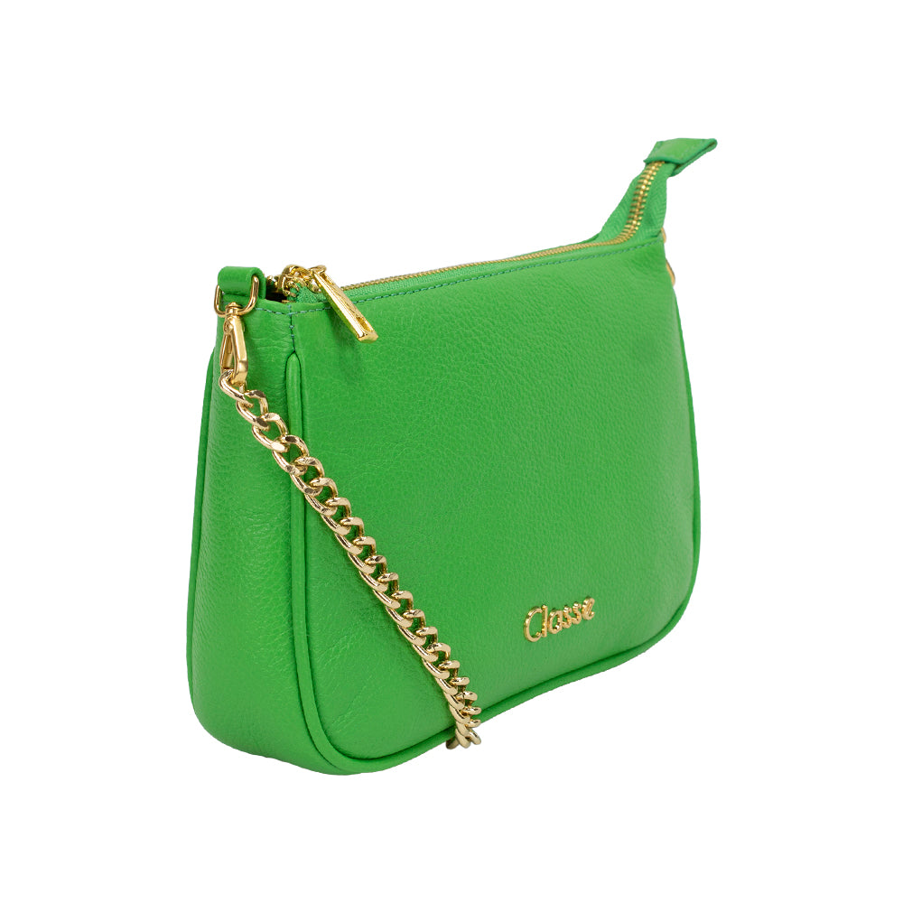 Bolsa Crossbody de Couro Clarita - Verde Tropical