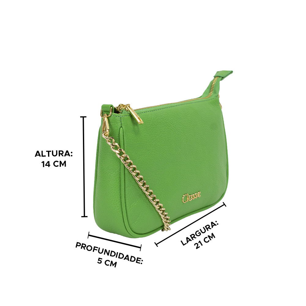 Bolsa Crossbody de Couro Clarita - Verde Tropical