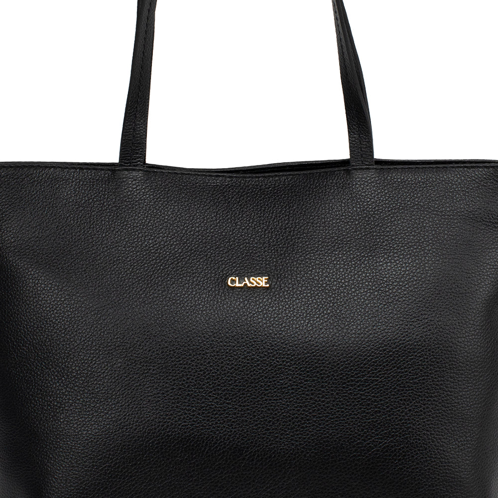 Bolsa Shopping Bag Couro Bárbara - Preto