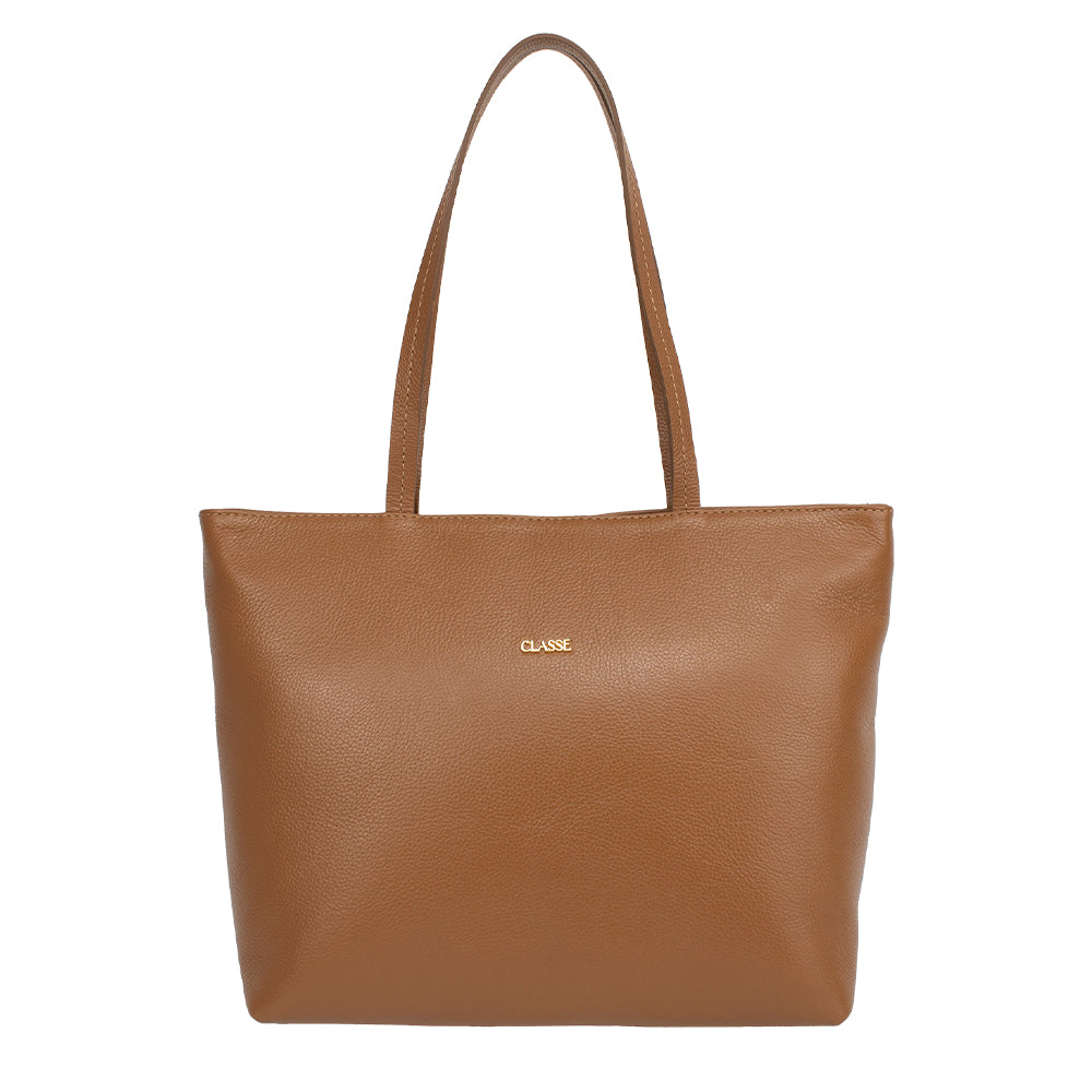 Bolsa Shopping Bag Couro Bárbara - Nocciola