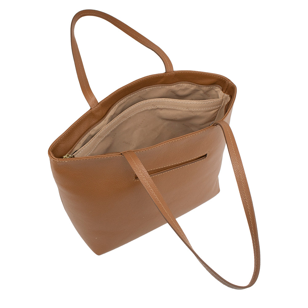 Bolsa Shopping Bag Couro Bárbara - Nocciola