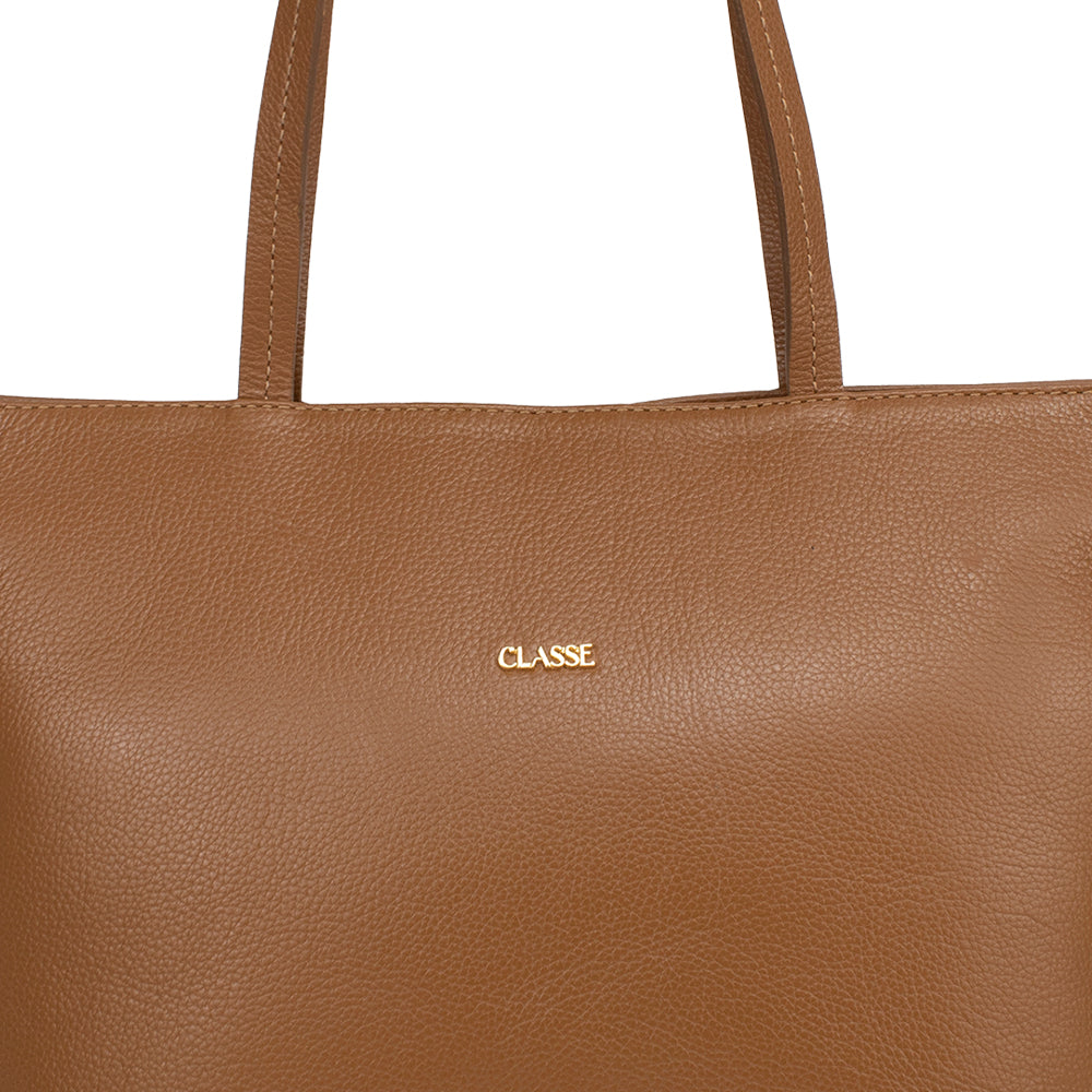 Bolsa Shopping Bag Couro Bárbara - Nocciola