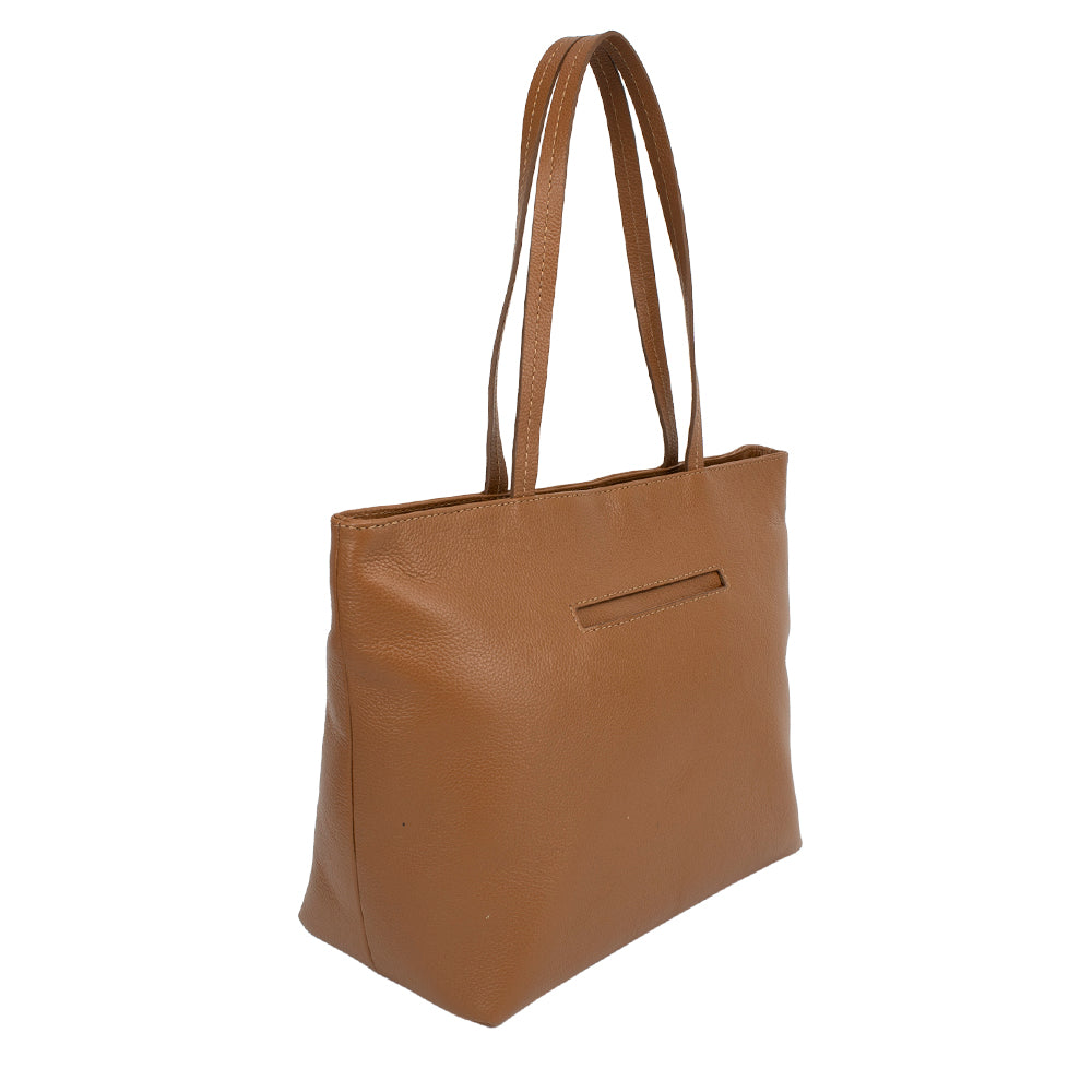 Bolsa Shopping Bag Couro Bárbara - Nocciola