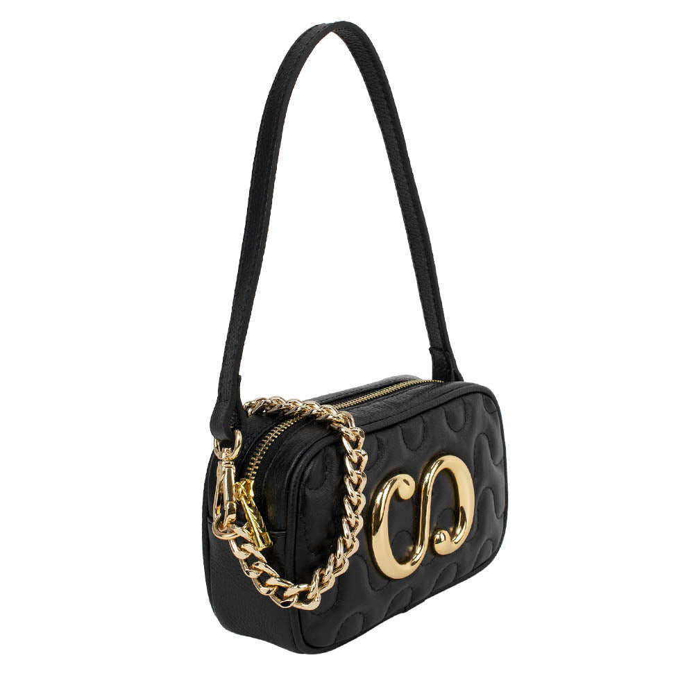 Bolsa Câmera Bag Maria Couro Matelassê Preta