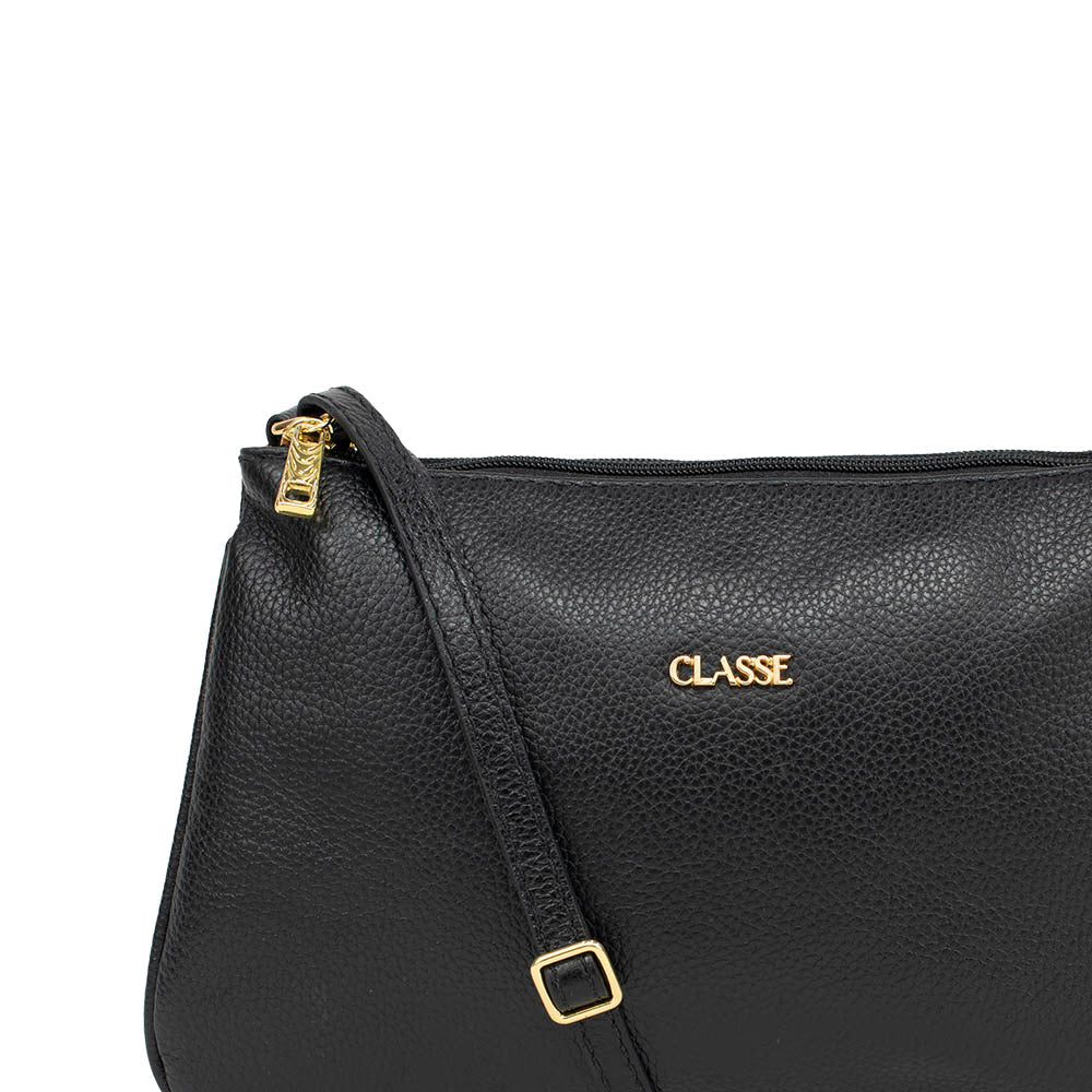 Bolsa de Couro Crossbody Maria - Preto