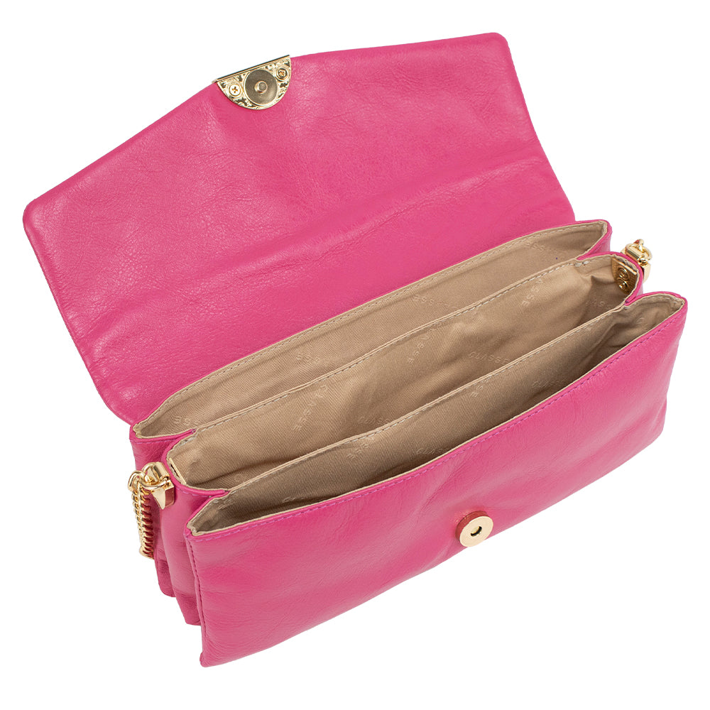Bolsa Tiracolo de Couro Ana - Rosa