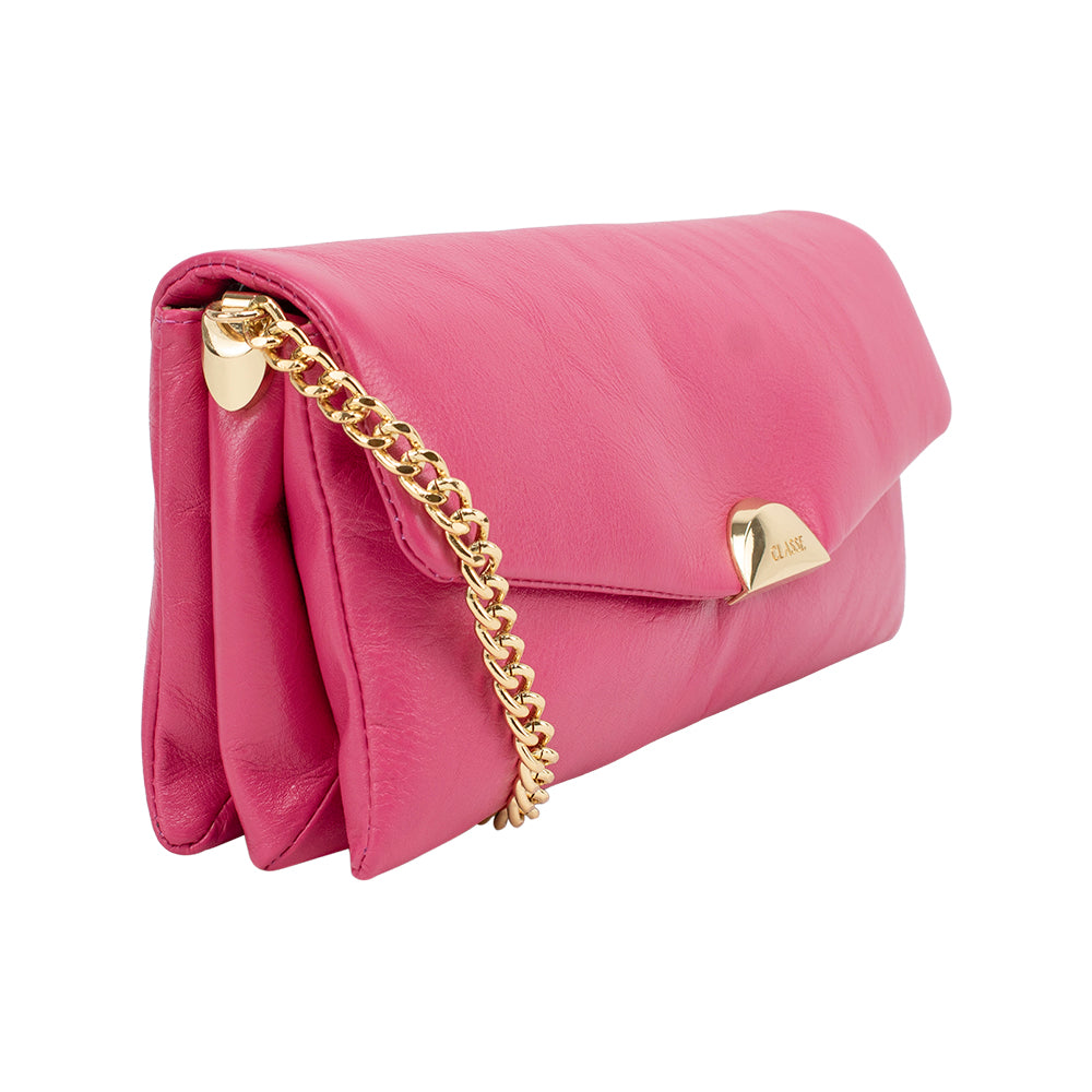 Bolsa Tiracolo de Couro Ana - Rosa