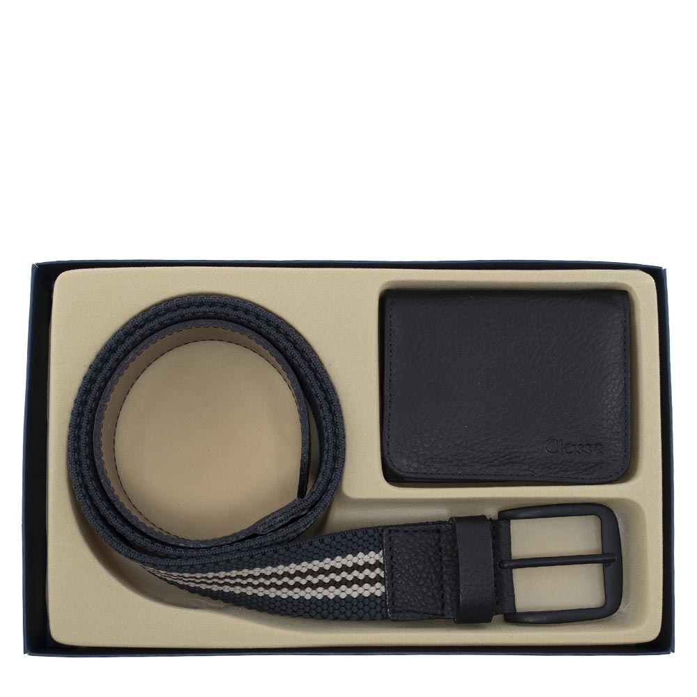 Kit 03 Masculino Casual: Carteira de Couro com Tampa e Cinto Esporte.