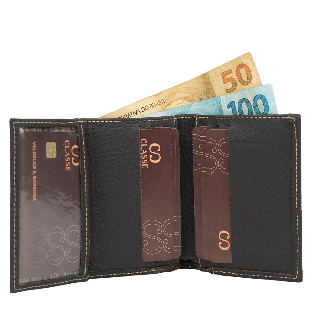 Carteira Masculina de Couro Casual
