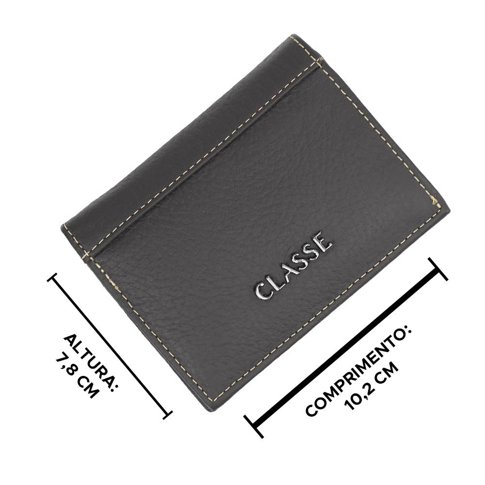 Carteira Masculina de Couro Casual
