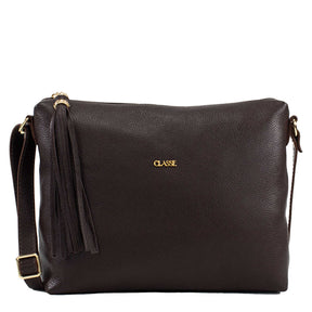 Bolsa Crossbody de Couro Liso - Média
