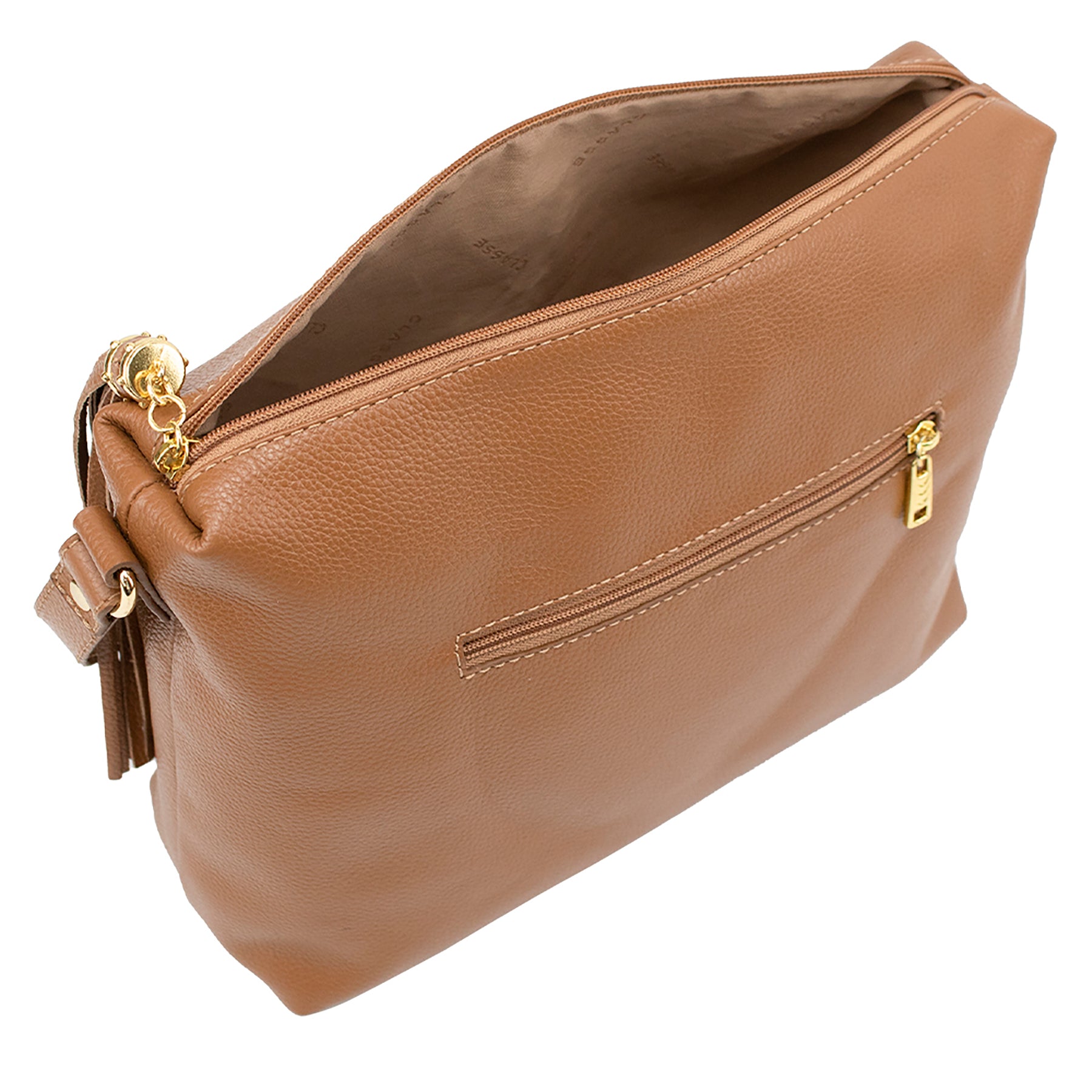 Bolsa Crossbody de Couro Liso - Média
