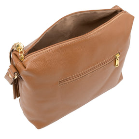 Bolsa Crossbody de Couro Liso - Média