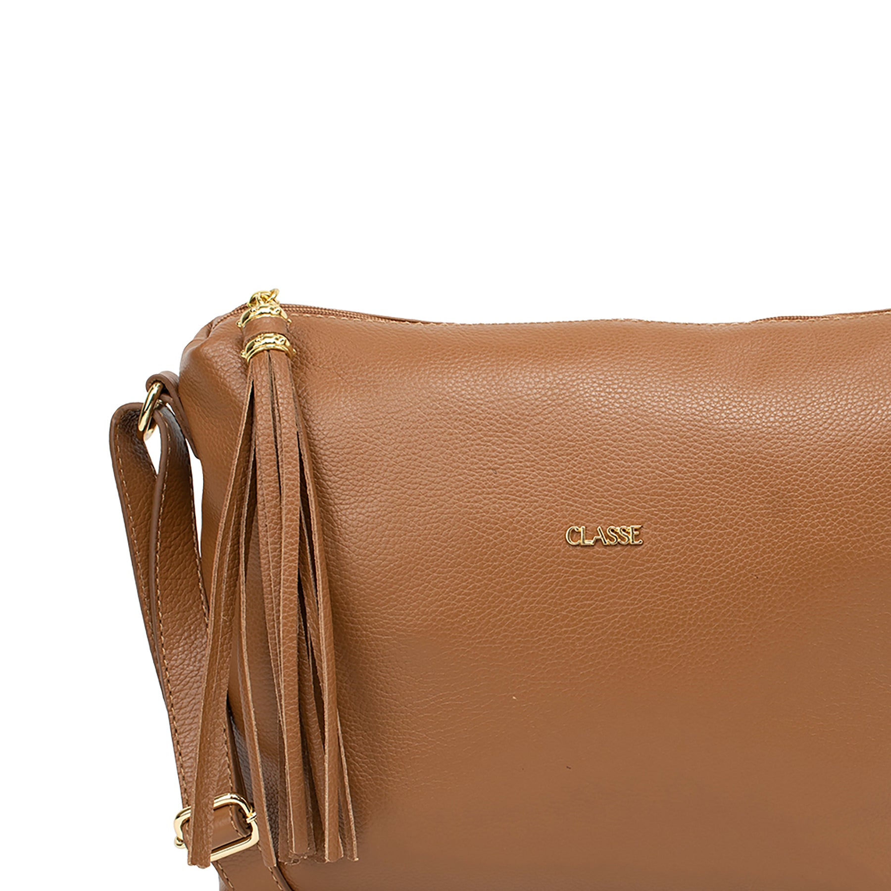Bolsa Crossbody de Couro Liso - Média