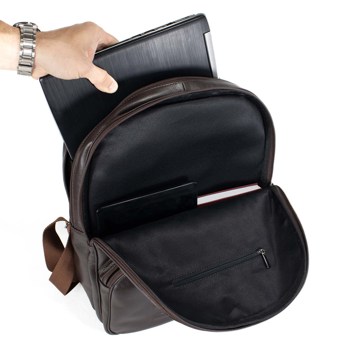 Mochila de Couro Masculina - Office