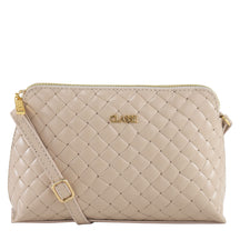 Bolsa Crossbody de Couro Veka - Tramado Creme