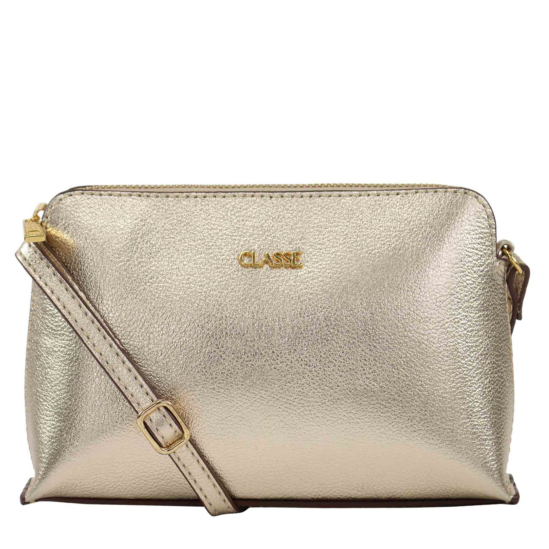 Bolsa Crossbody de Couro Veka - Ouro