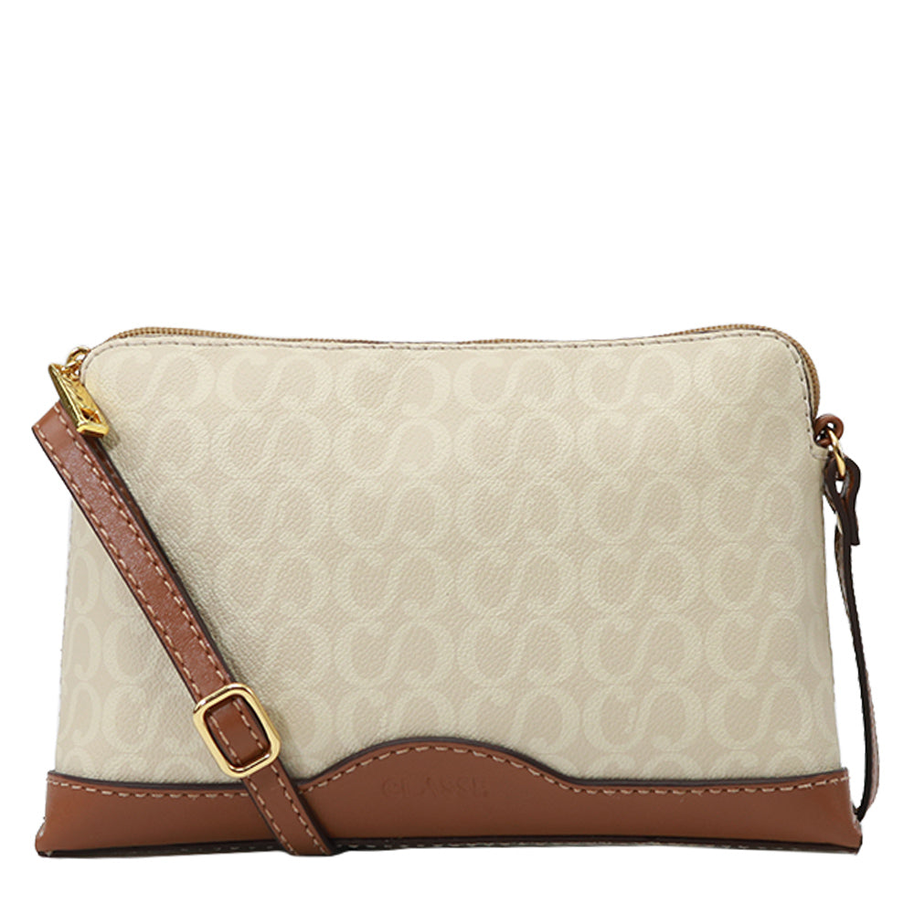 Kit: 01 Bolsa Crossbody Canvas Marrom/Nocciola + 01 Bolsa Crossbody Canvas Creme/Nocciola + Porta Celular Marrom