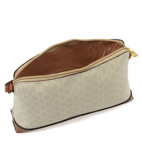 Kit: 01 Bolsa Crossbody Canvas Creme/Nocciola + 01 Bolsa Crossbody Canvas Marrom/Nocciola + 01 Porta Celular Creme