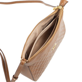 Bolsa Crossbody de Couro Dani - Tramado Nocciola