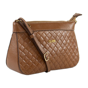 Bolsa Crossbody de Couro Dani - Tramado Nocciola