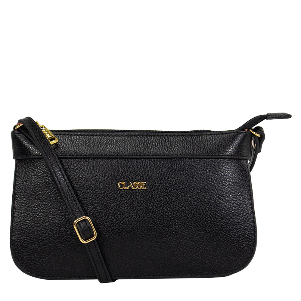 Bolsa Crossbody de Couro Preta Dani