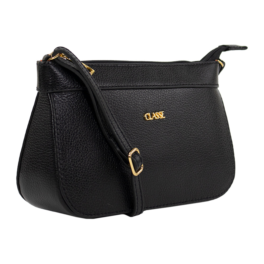 Bolsa Crossbody de Couro Preta Dani