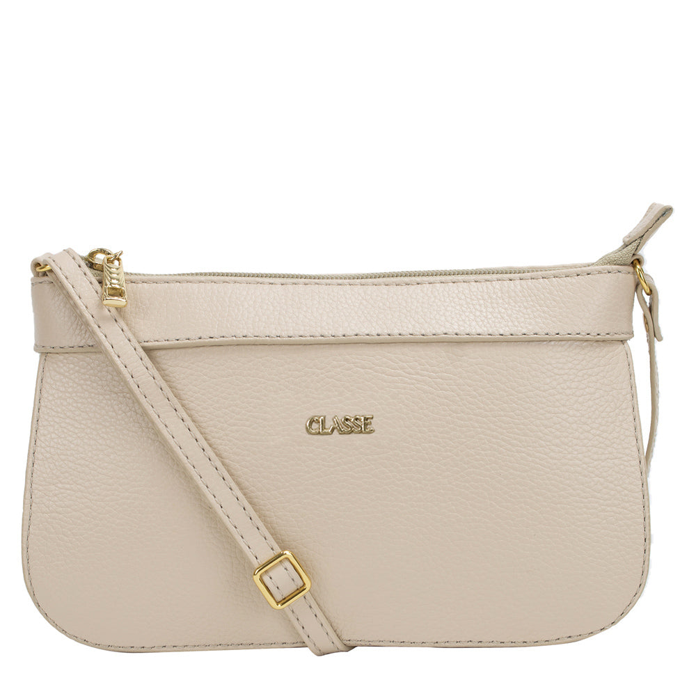 Bolsa Crossbody de Couro Creme Dani