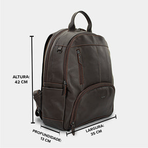 Mochila de Couro Masculina Adventure - Café