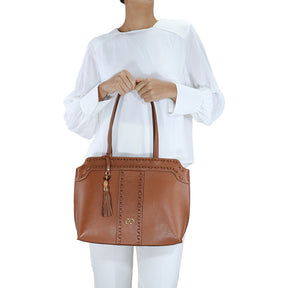 Bolsa de Couro Ivana Shopping Bag - Nocciola