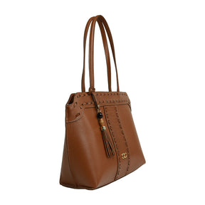 Bolsa de Couro Ivana Shopping Bag - Nocciola