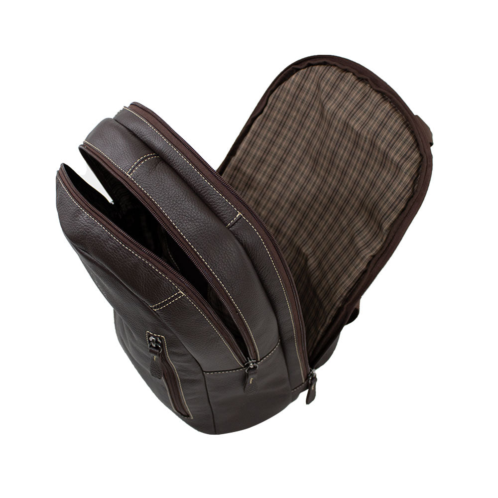 Mochila Masculina de Couro Compact - Café