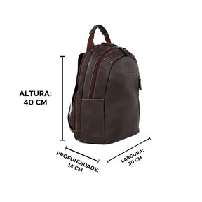 Mochila Masculina de Couro Compact - Café