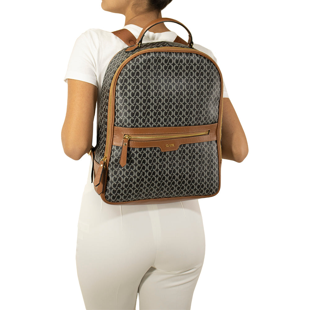 Mochila Feminina Canvas - Preto/Nocciola