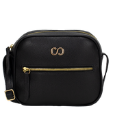 Bolsa Camera Bag Preta de Couro Liza