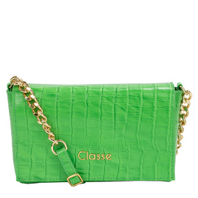 Kit: 01 Bolsa Crossbody de Couro Clarita - Verde Tropical + 01 Bolsa Tiracolo de Couro Mia - Verde Tropical + 01 Carteira Lemon