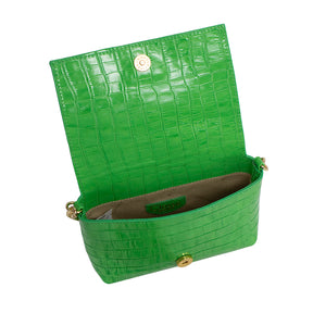 Bolsa Tiracolo de Couro Mia - Verde Tropical